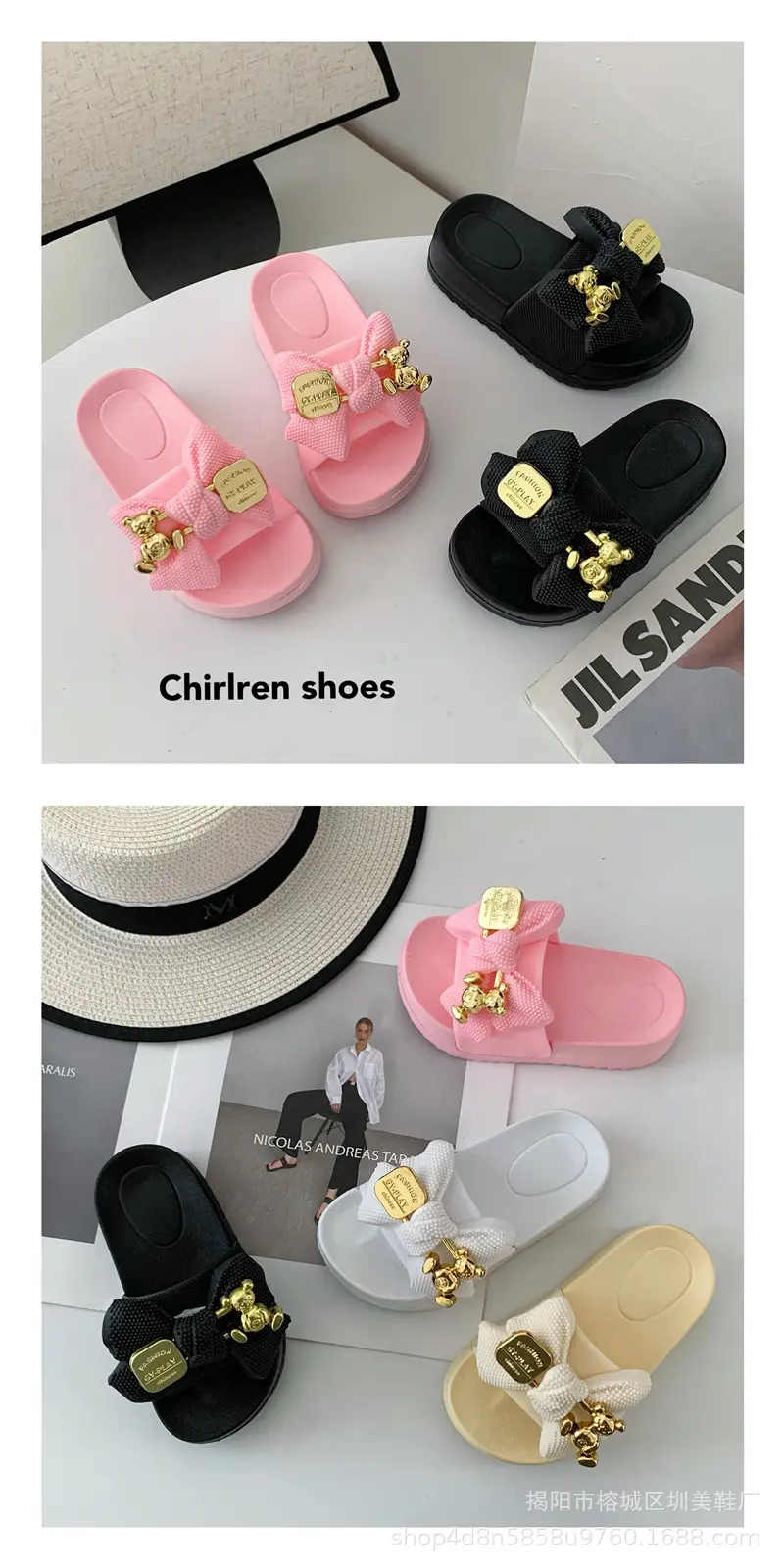 (Cross-border trading), non-slip children's sandals with butterfly, fashionable women's slippers platform — chobi 8