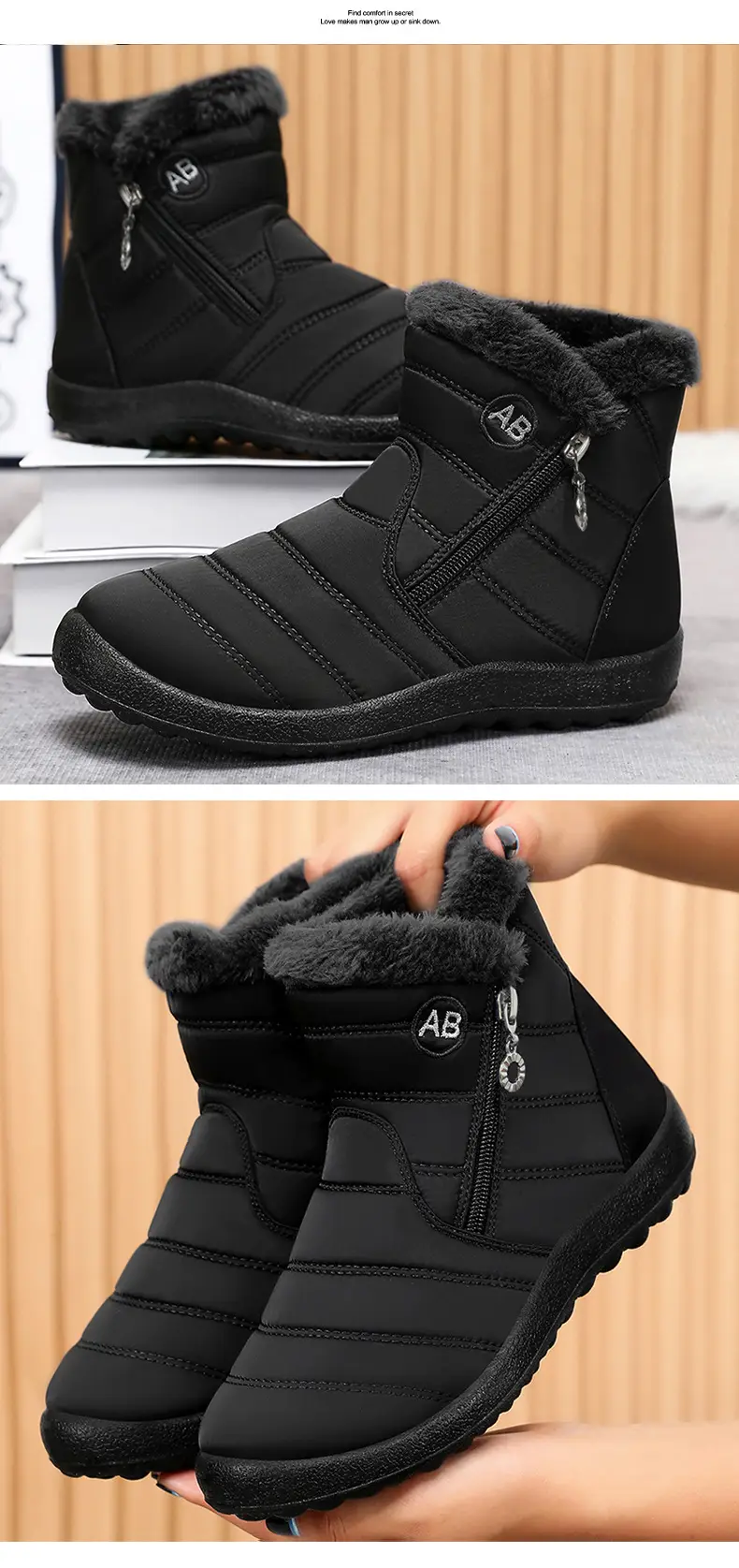Cross-border large size women's shoes cotton shoes foreign trade polyurethane long cotton boots plus velvet thickening warm high top women's boots sno — chobi 20