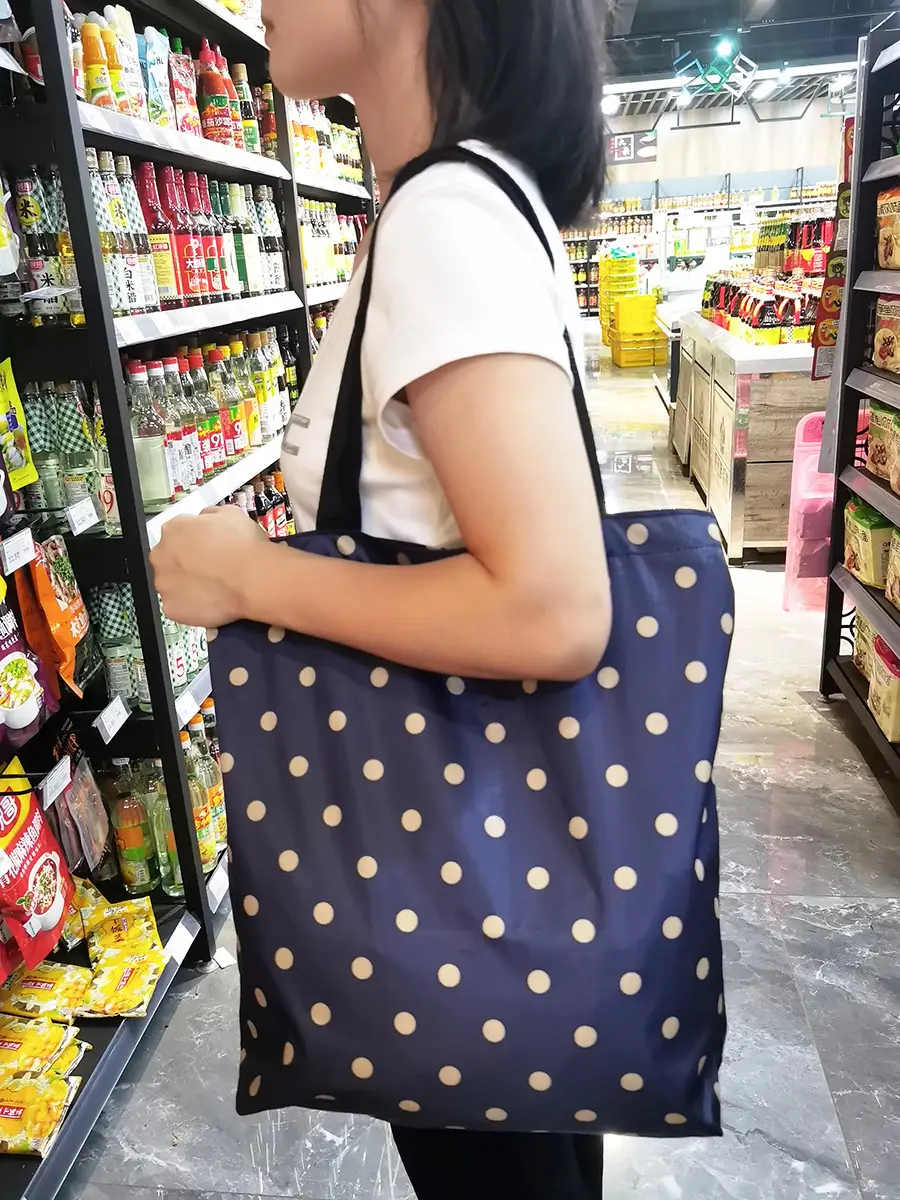Waterproof shopping bag with zipper, folding handheld linen bag, travel bag, (Physicals), increased thickness — chobi 2