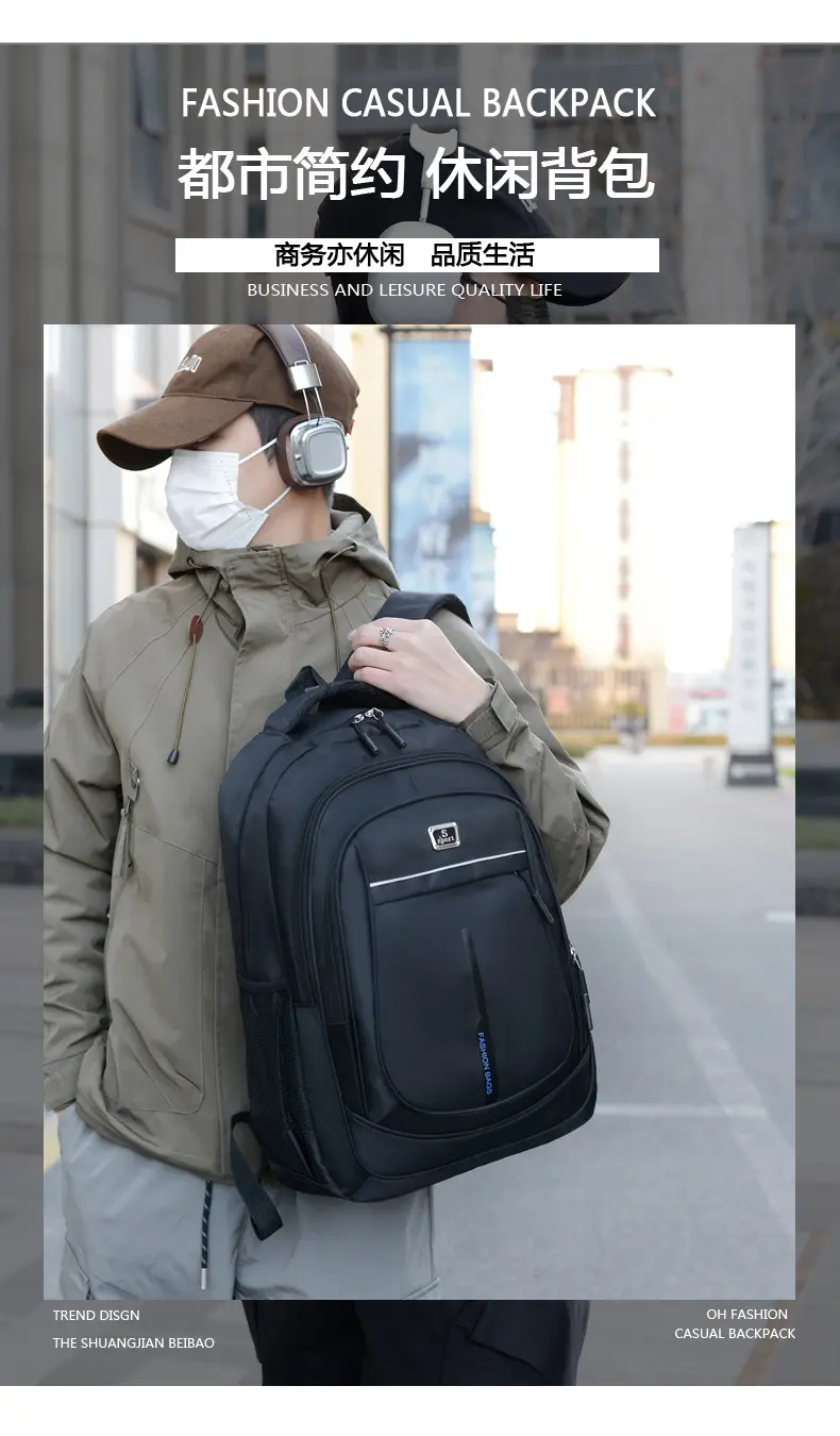 (Cross-border trading), casual backpack, laptop, travel bag, simple and elegant design, business version — chobi 2