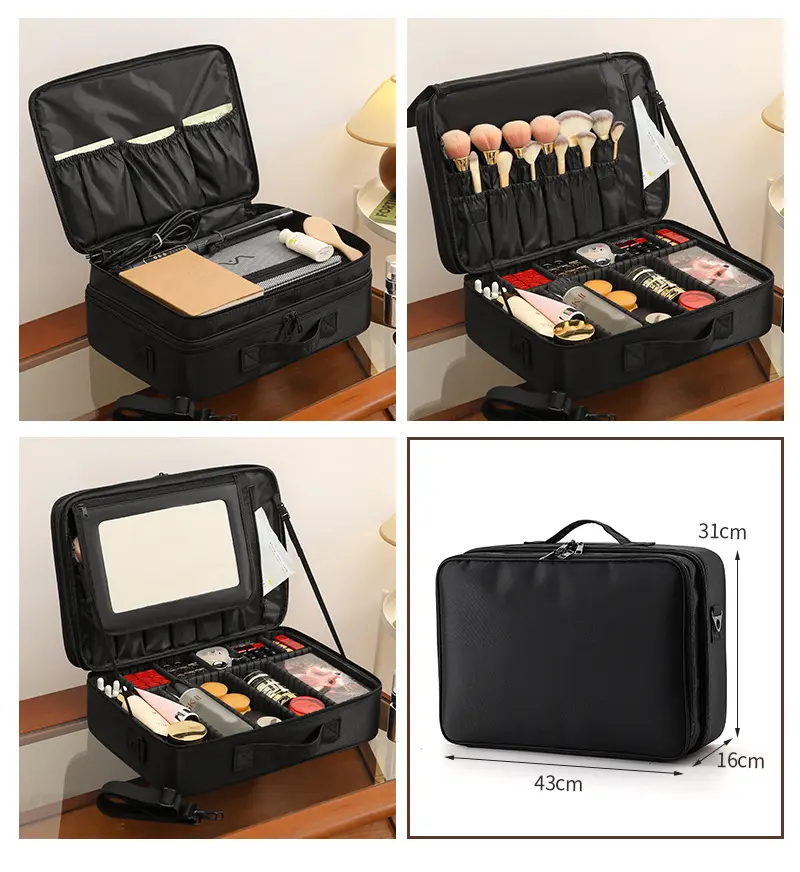 Capacious cosmetic bag, handheld shoulder bag for traveling, brand organizer bag for manicure — chobi 16