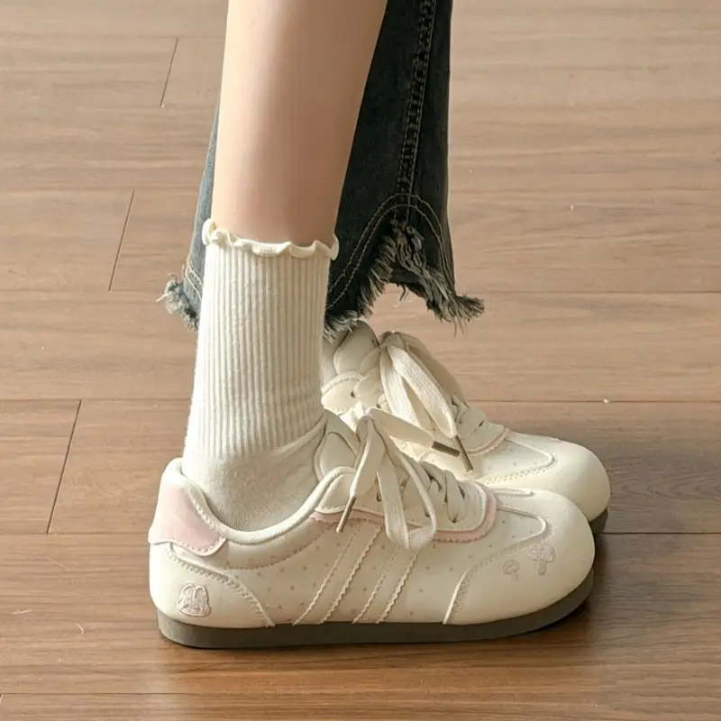 Breathable autumn fashionable thin white sneakers, universal comfortable GAT shoes, autumn season 2026, suitable for standing work, women's style — chobi 5