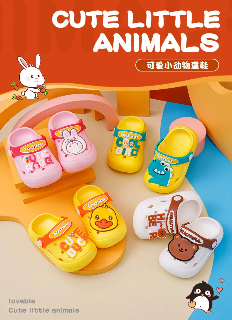 Children's non-slip cartoon summer Crocs-style slippers, mule for boys, sandals — chobi 2