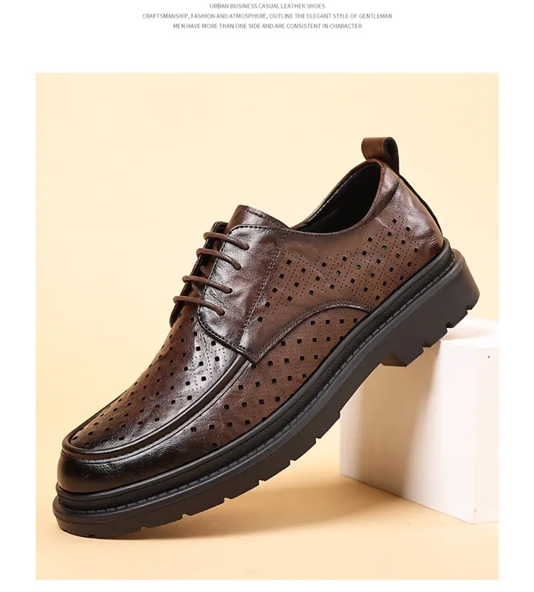 Classic suit jacket, men's summer shoes, breathable casual footwear English style for leisure, Collection Year 2025 — chobi 18