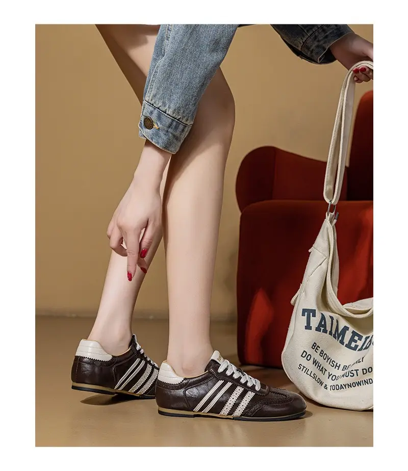 Autumn breathable GAT shoes, retro universal sneakers, women's style, autumn season 2026, trend of season, genuine leather, soft sole — chobi 8