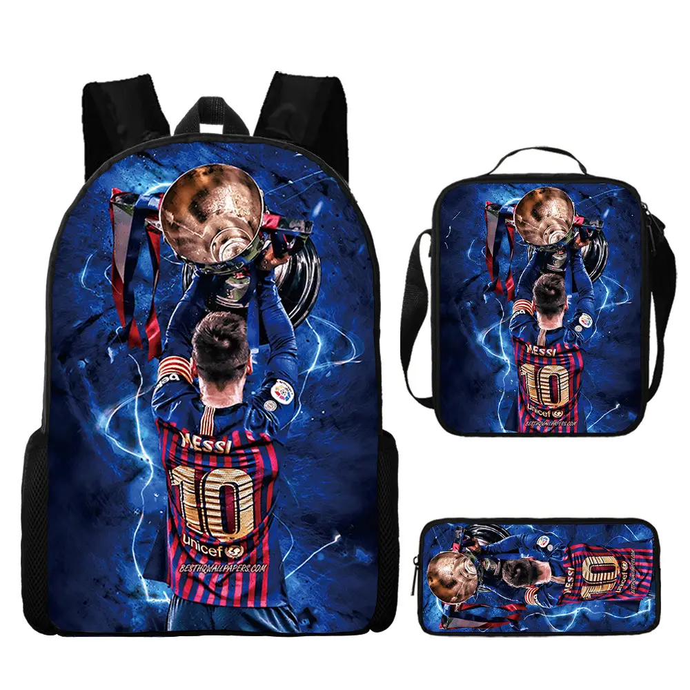 (Cross-border trading), football backpack, set, cartoon school bag, 3 piece set — chobi 4