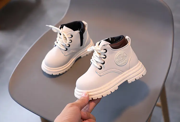 A piece of children Martin boots 2023 autumn and winter new girls wild yellow boots boys retro British style — chobi 10