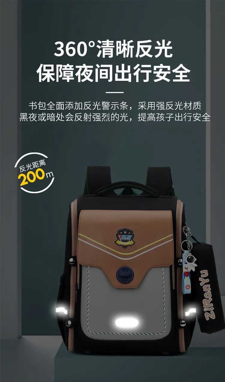 School bag, capacious backpack lightweight for men and women, 3-6 years, spine protection, British style — chobi 13