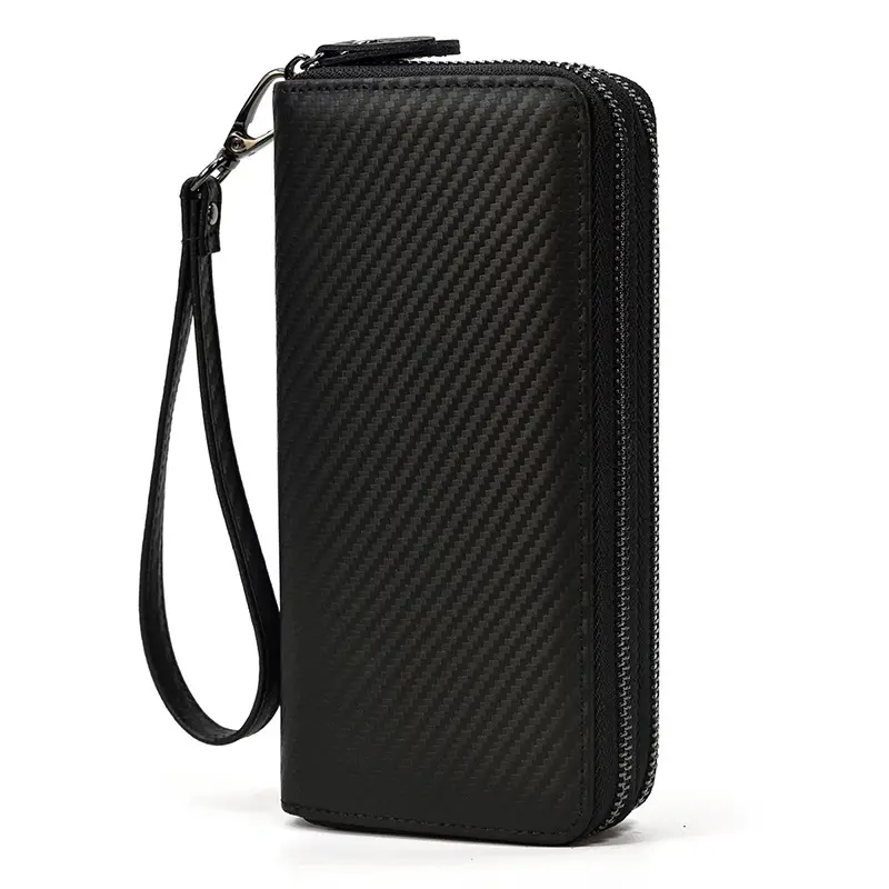 Leather long wallet with zipper, genuine leather — chobi 12