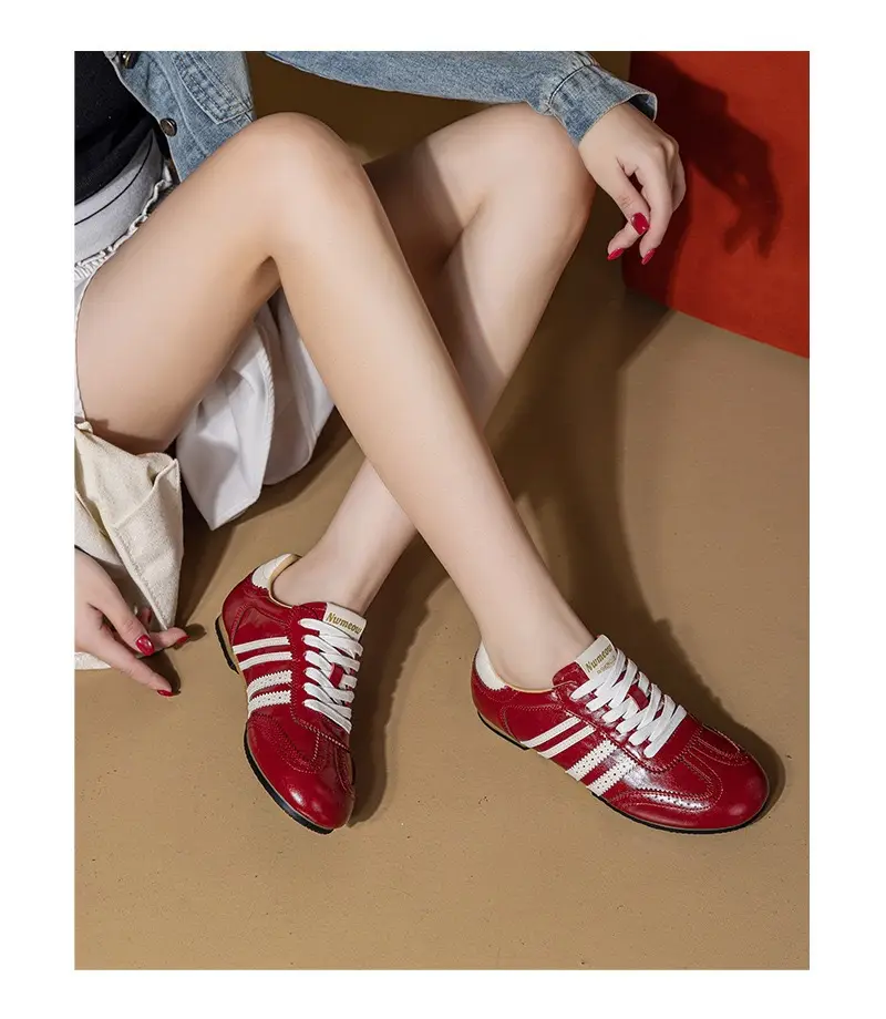Autumn breathable GAT shoes, retro universal sneakers, women's style, autumn season 2026, trend of season, genuine leather, soft sole — chobi 15