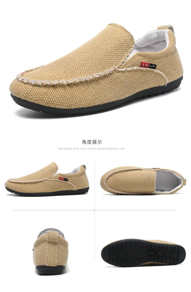 Breathable shoes, men's espadrilles, casual footwear, loafers, non-slip sole, easy to put on, plus size — chobi 22
