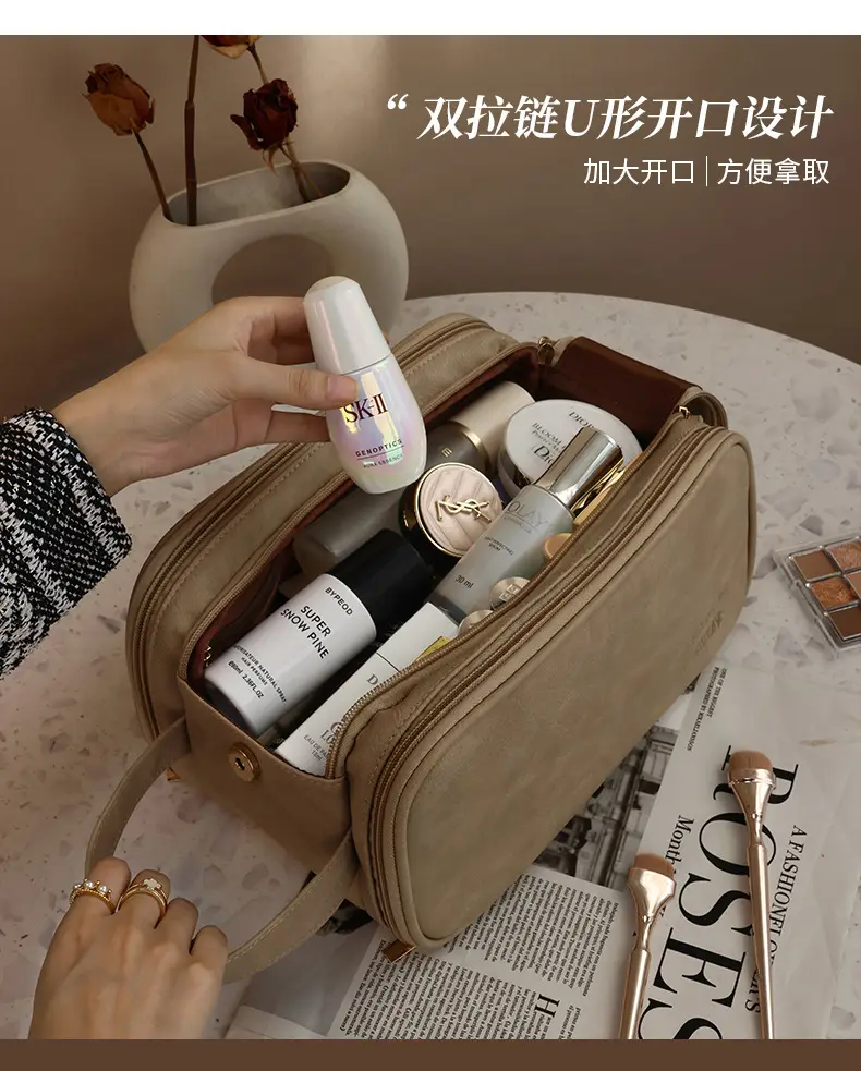 (Cross-border trading), capacious handheld cosmetic bag for traveling, universal organizer bag, storage bag, high-end — chobi 4