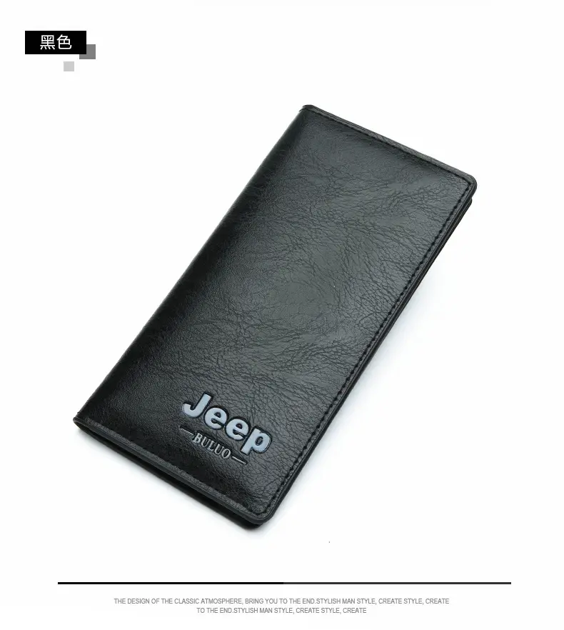(Cross-border trading), jeep, men's long wallet, card holder, retro solid color bag — chobi 10