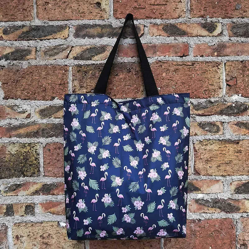 Waterproof shopping bag with zipper, folding handheld linen bag, travel bag, (Physicals), increased thickness — chobi 26