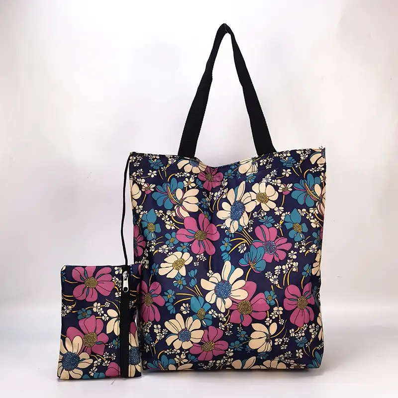 Waterproof shopping bag with zipper, folding handheld linen bag, travel bag, (Physicals), increased thickness — chobi 21