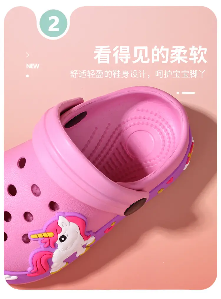(Wholesale), children's summer Crocs-style slippers for men and women, fashionable beach breathable dinosaur, mule, soft sole, for teenagers — chobi 5