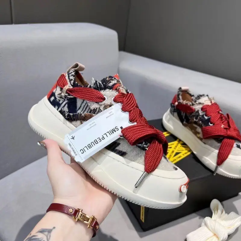 Open Smile Canvas Shoes 2.0 Zhao Lusi Tanjian Same Shoes Men and Women's Thick Poor Shoes Smile Face Shoes Half Drag the Move Shoes — chobi 3