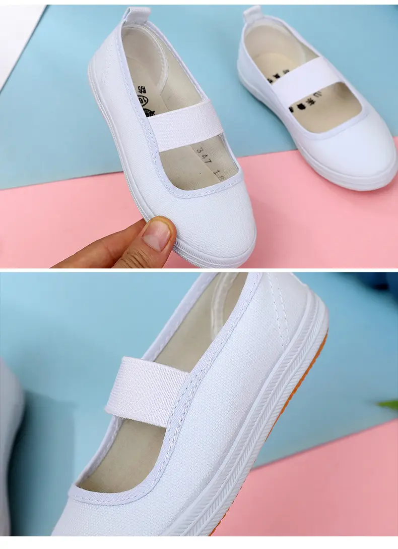 Children's cloth breathable shoes, espadrilles for early age, white sneakers — chobi 21