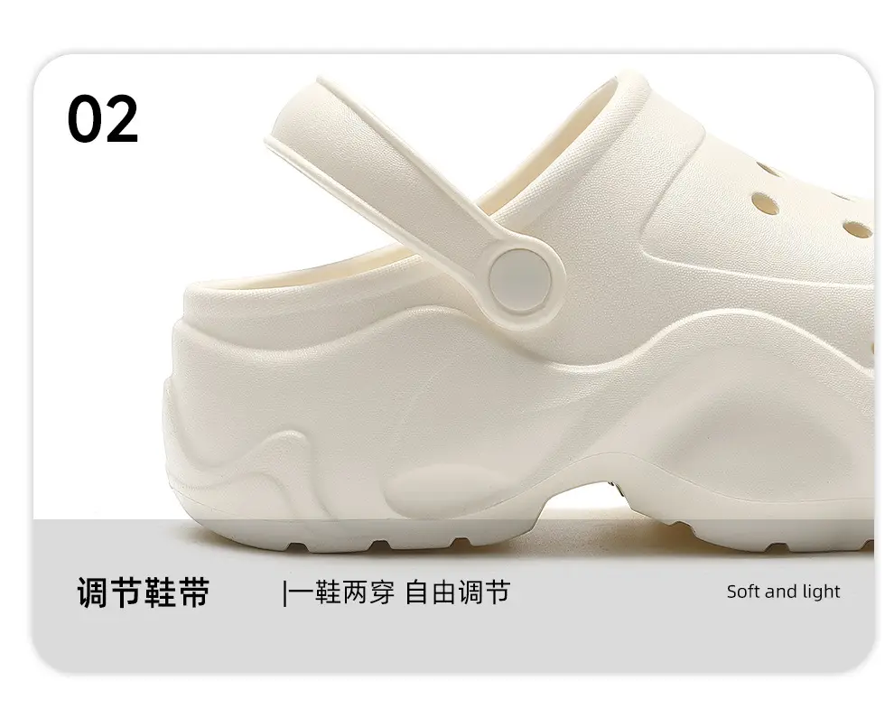 (Wholesale), fashionable Crocs-style slippers platform, cute sandals, beach women's slippers, women's style, suitable for outdoor wear, closed toe — chobi 18