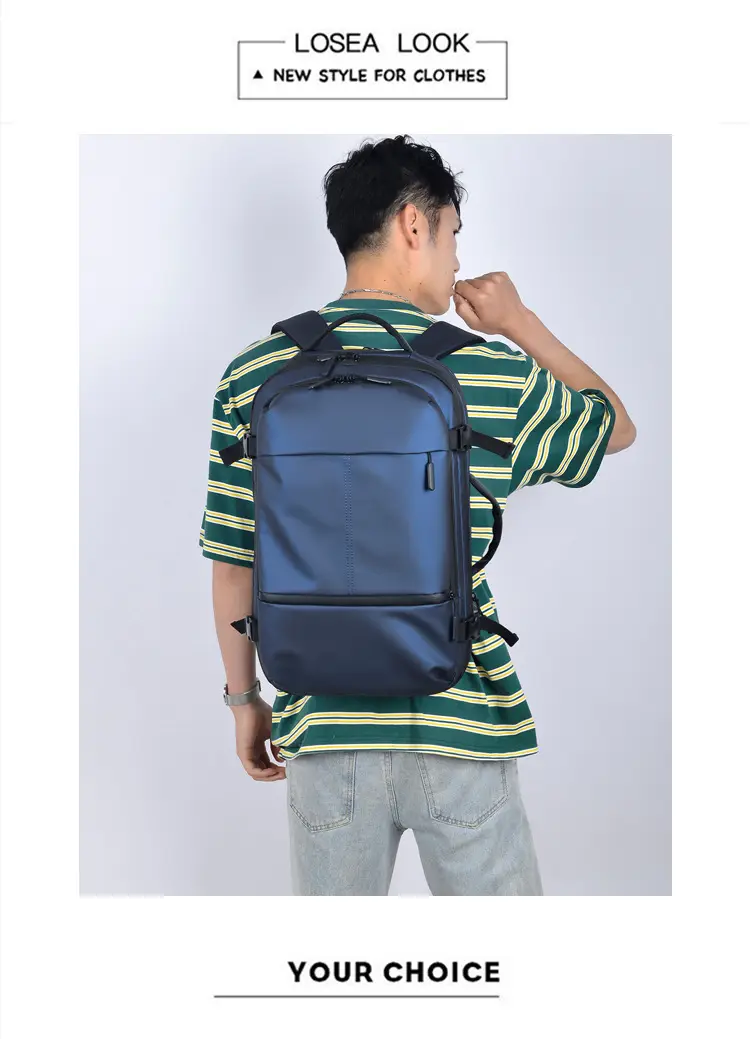 Men's capacious backpack, suitcase for traveling, equipment bag, shoulder bag, laptop, business version, 17 inch — chobi 39