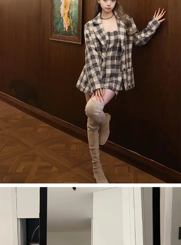 Demi-season suede elastic fashionable high boots heels, Collection Year 2025 — chobi 8