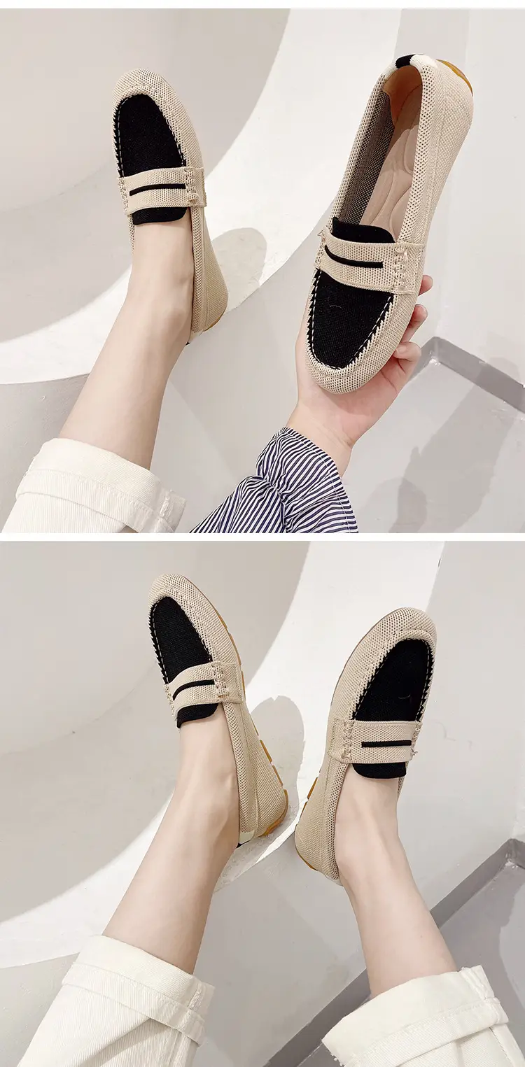(Cross-border trading), knitted woven shoes, casual loafers, Collection Year 2025, round toe, non-slip sole — chobi 9