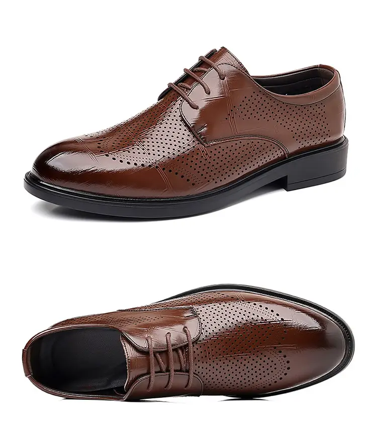 Men's autumn classic suit jacket English style, shoes pointed-toe for leisure, soft sole, genuine leather — chobi 33