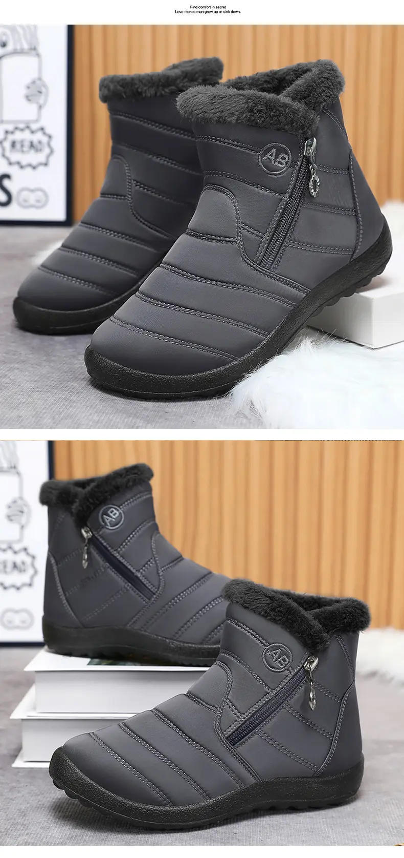 Cross-border large size women's shoes cotton shoes foreign trade polyurethane long cotton boots plus velvet thickening warm high top women's boots sno — chobi 18