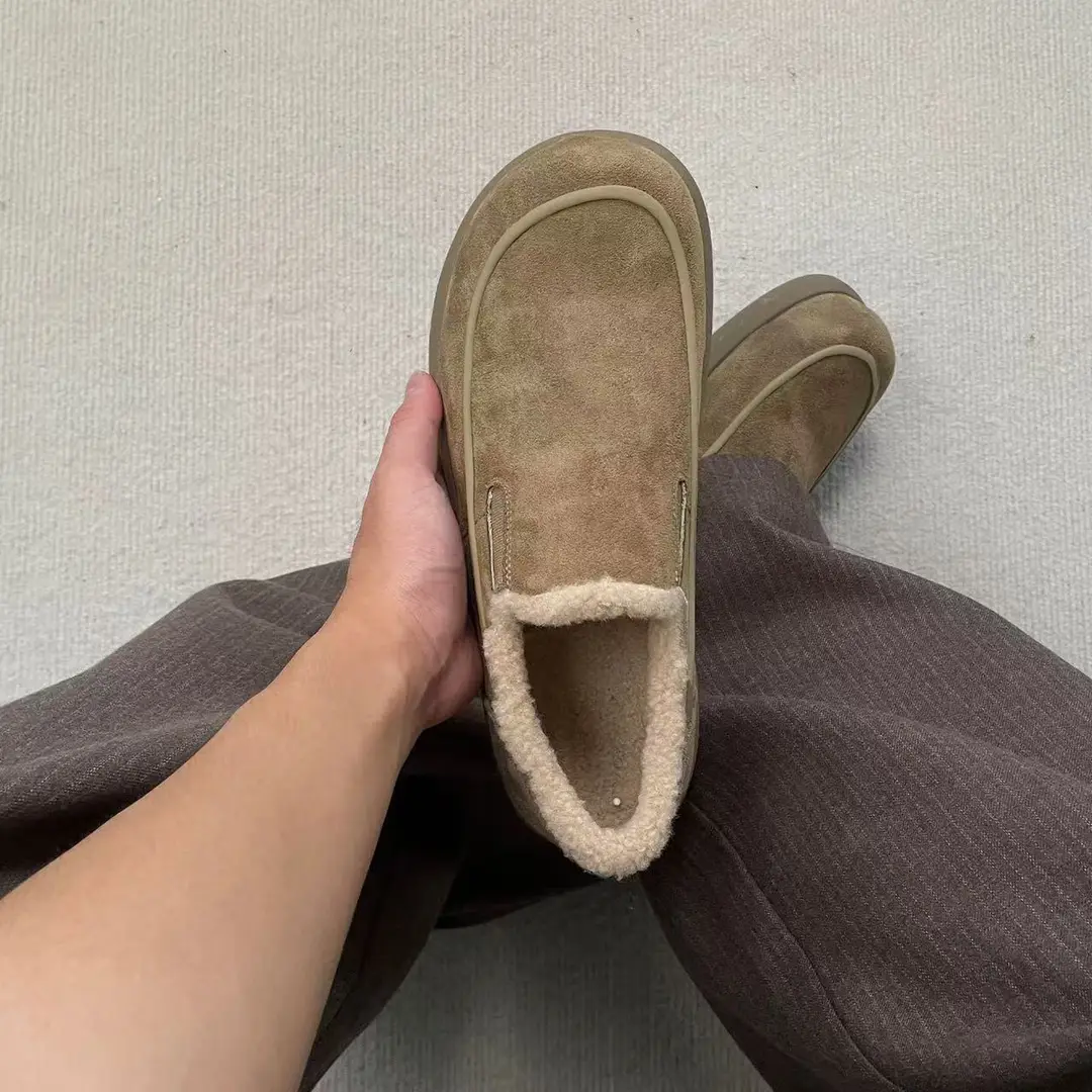 Demi-season keep warm Beijing cloth slippers flat, insulated loafers — chobi 6