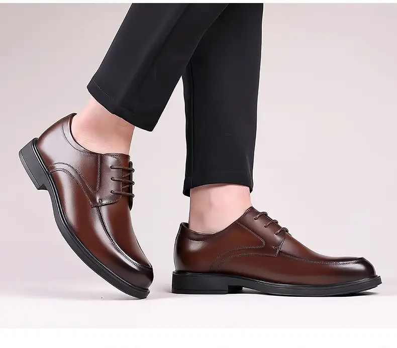 Classic suit jacket, men's autumn casual footwear, wedding shoes English style, genuine leather, soft sole — chobi 19