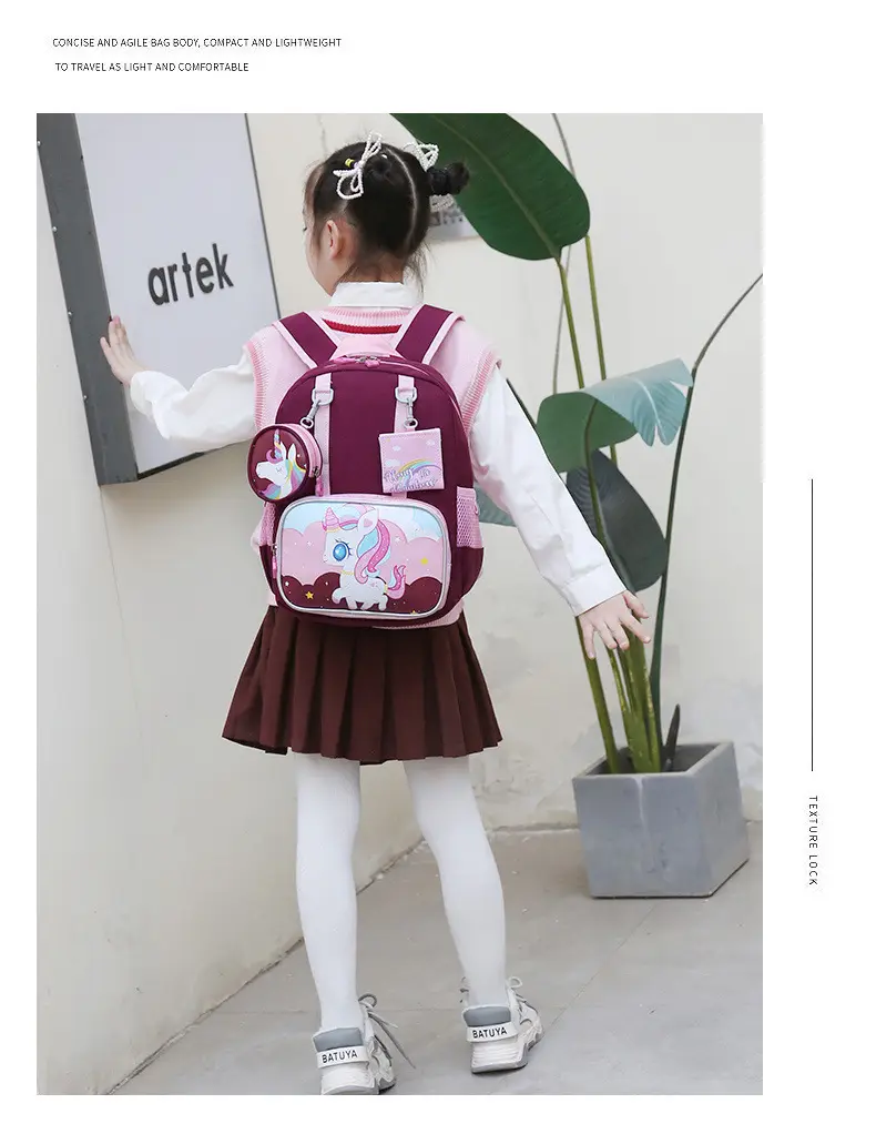 School bag for kindergarten, cartoon backpack for students, purse, card holder, pony, Spiderman — chobi 39