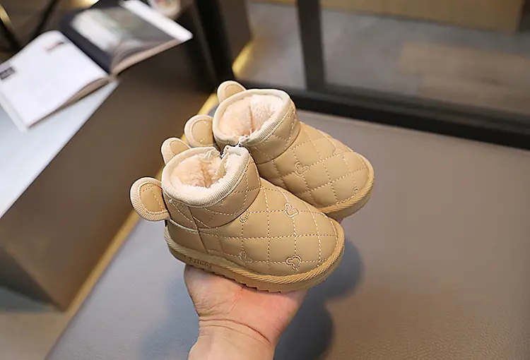 Baby snow boots, winter velvet cotton shoes, baby toddler shoes, children's baby shoes, Korean style milk tea ears — chobi 8