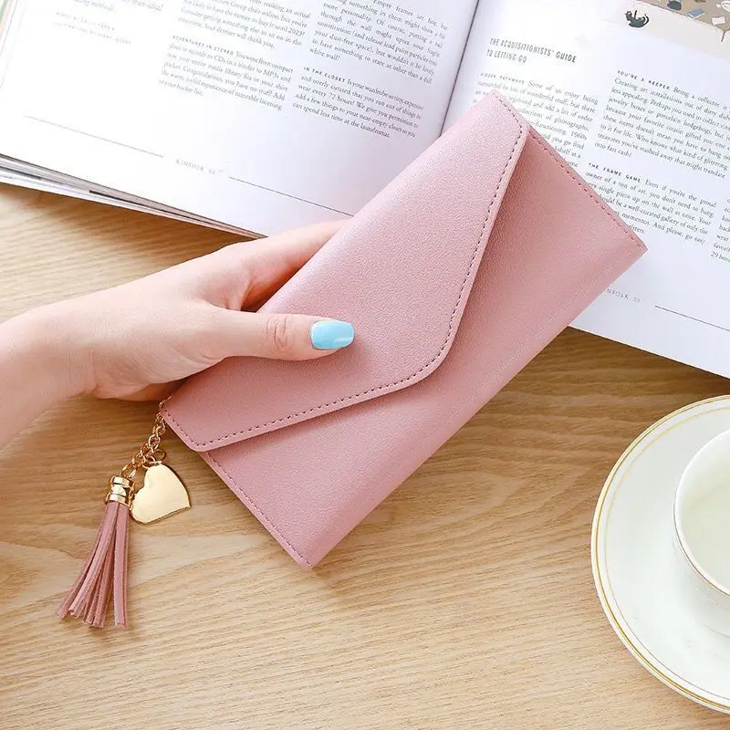 Wallet, shoulder bag, long small clutch bag, cute fresh card holder, Korean style — chobi 14