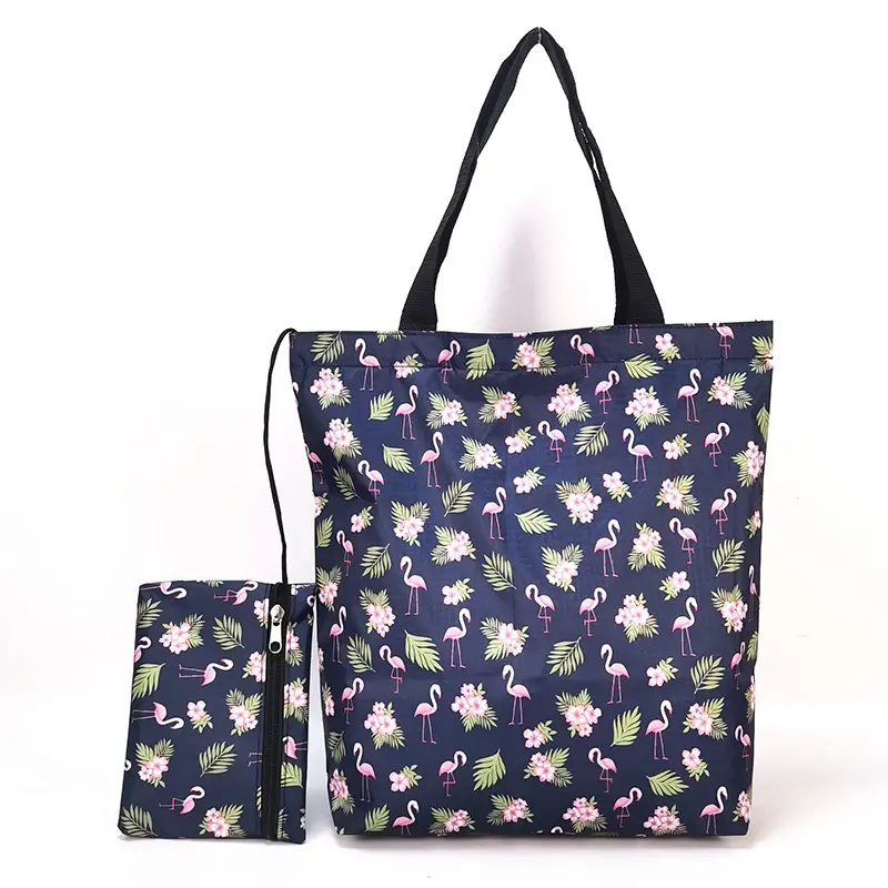 Waterproof shopping bag with zipper, folding handheld linen bag, travel bag, (Physicals), increased thickness — chobi 17