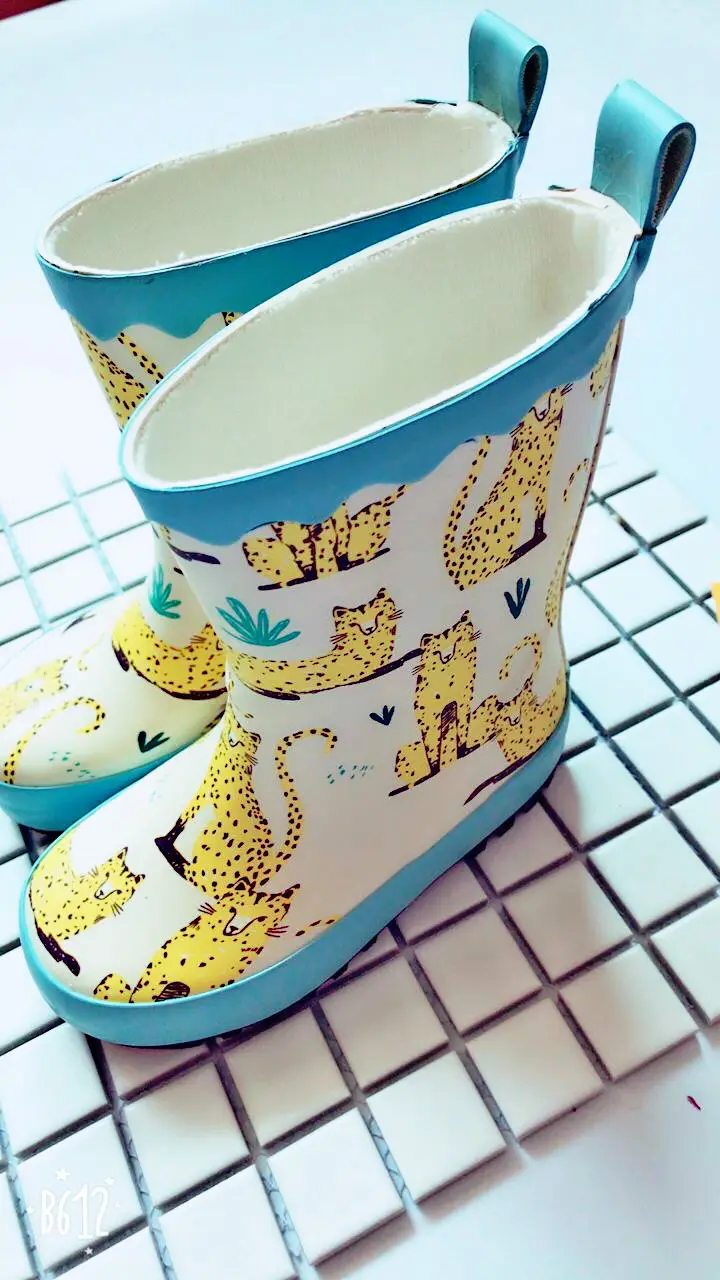 Promotion Cross -border INS Explosion Penguin Sky Horse Leopard Rain Rain Boots Rubber Waterproof ENBIHOUSE Children's Rain Shoes — chobi 24