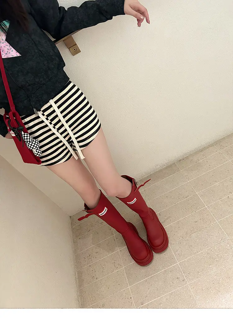 Women's red high boots for camping — chobi 8