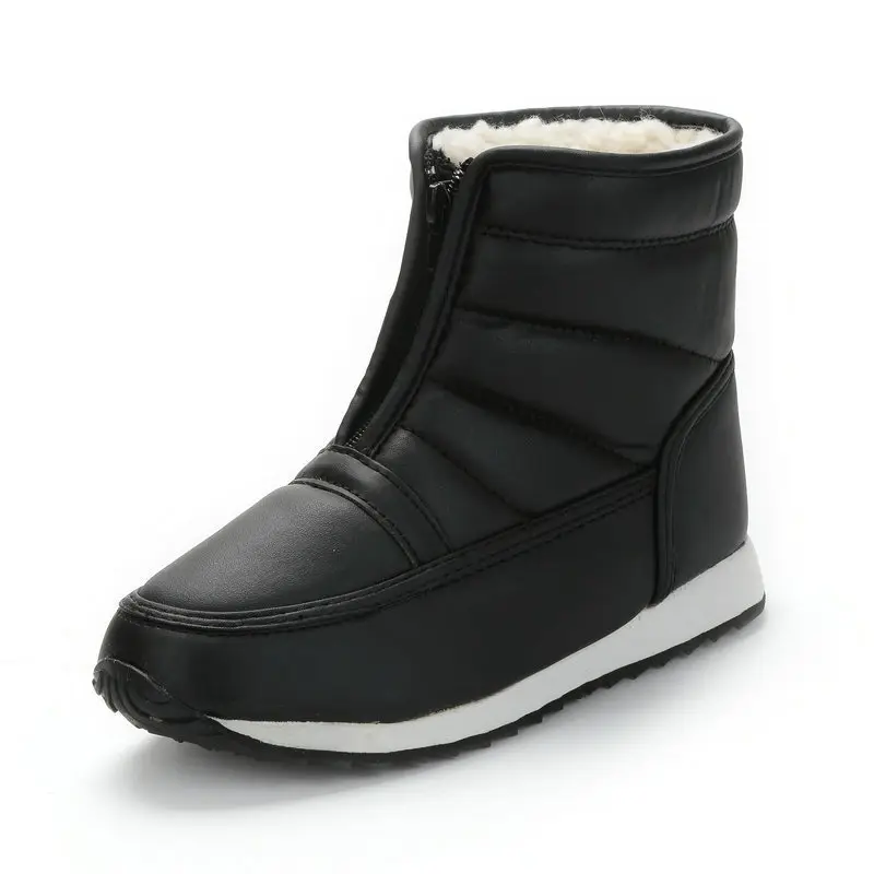 Warm home cotton shoes for the elderly in winter, warm for middle-aged and young people, short-tube zippers for men and women, easy to put on and take — chobi 20