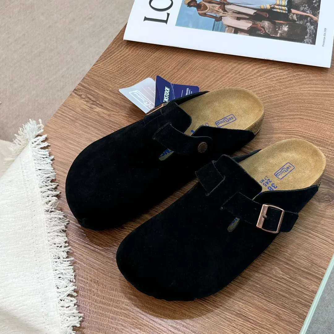 (Cross-border trading), leather mule platform, Birkenstock Boston style shoes for men and women — chobi 17