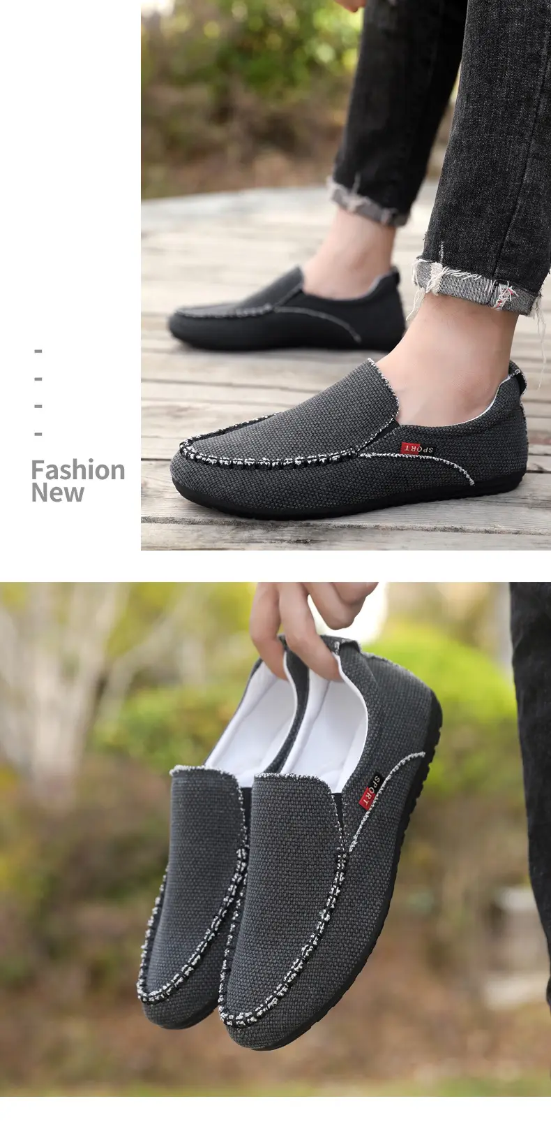 Breathable shoes, men's espadrilles, casual footwear, loafers, non-slip sole, easy to put on, plus size — chobi 20