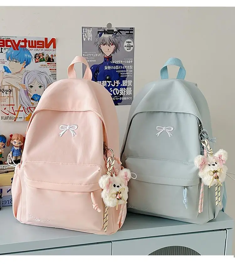 Backpack, Japanese universal capacious fresh shoulder bag, for secondary school — chobi 37