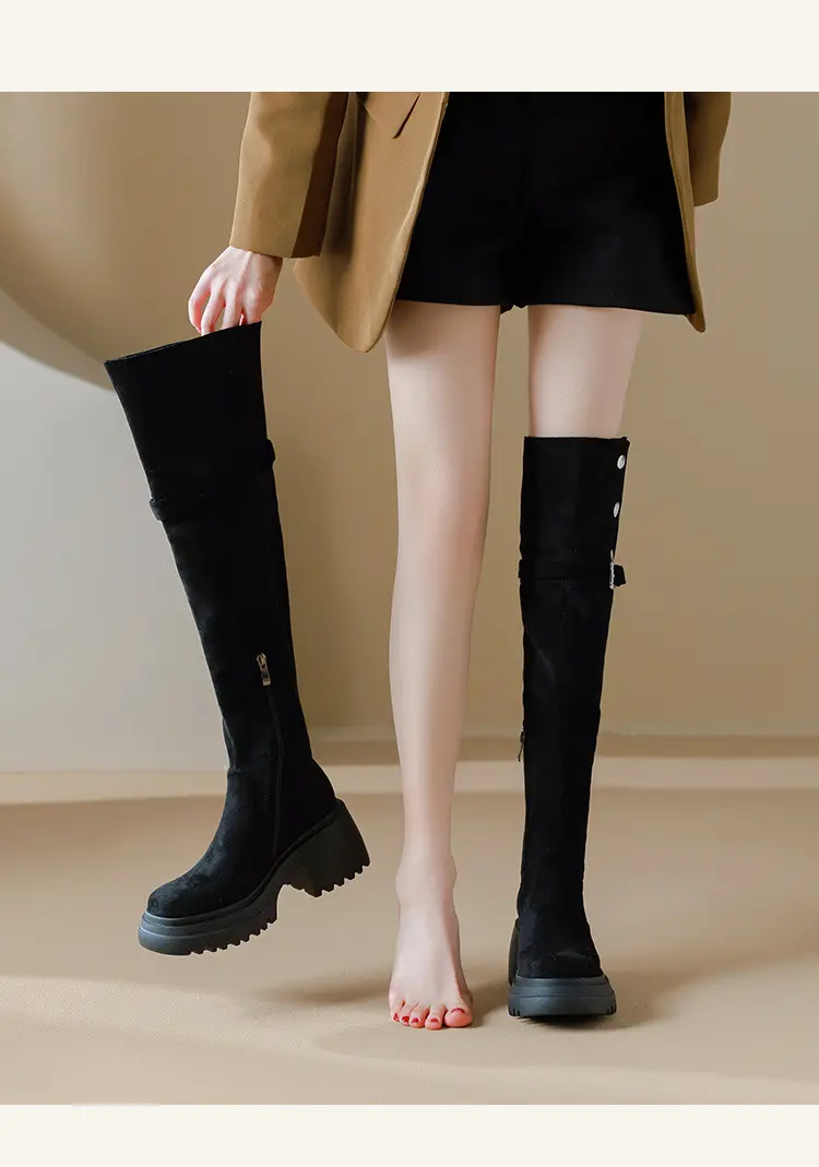 High boots platform heels, can be worn in two ways, ideal for wide feet, height increasing, extra wide fit, plus size — chobi 17