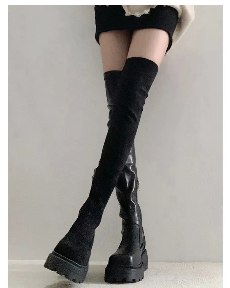 Elastic thin high boots platform, fitted — chobi 7