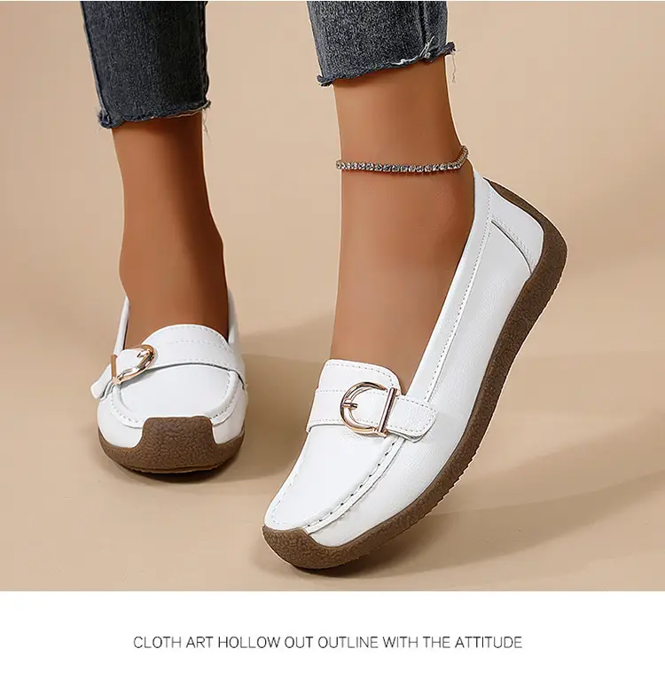 Casual women's loafers flat, comfortable “mom shoes”, Collection Year 2026, soft sole, plus size, non-slip sole — chobi 16