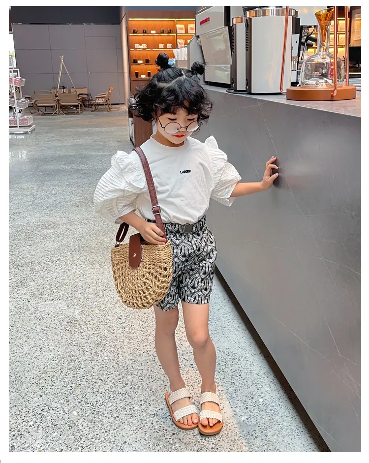 Summer children's beach woven fashionable sandals open toe, spring 2026 collection, Korean style, soft sole, princess style — chobi 12