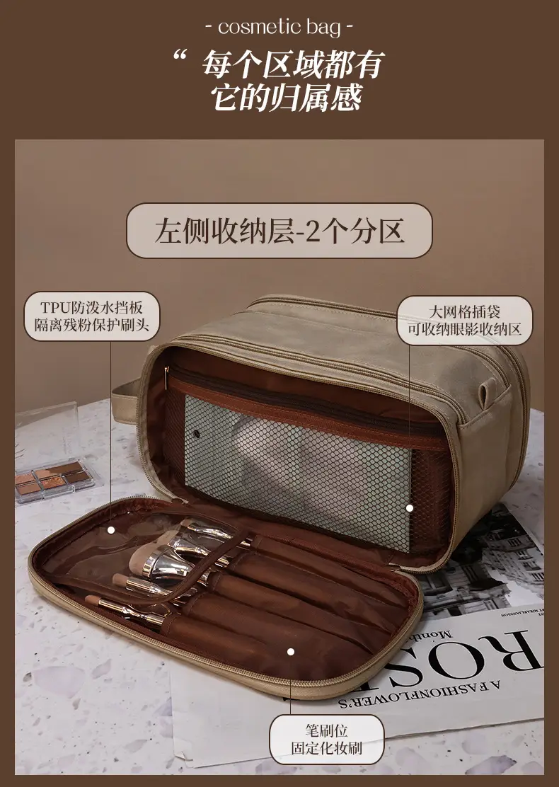 (Cross-border trading), capacious handheld cosmetic bag for traveling, universal organizer bag, storage bag, high-end — chobi 6