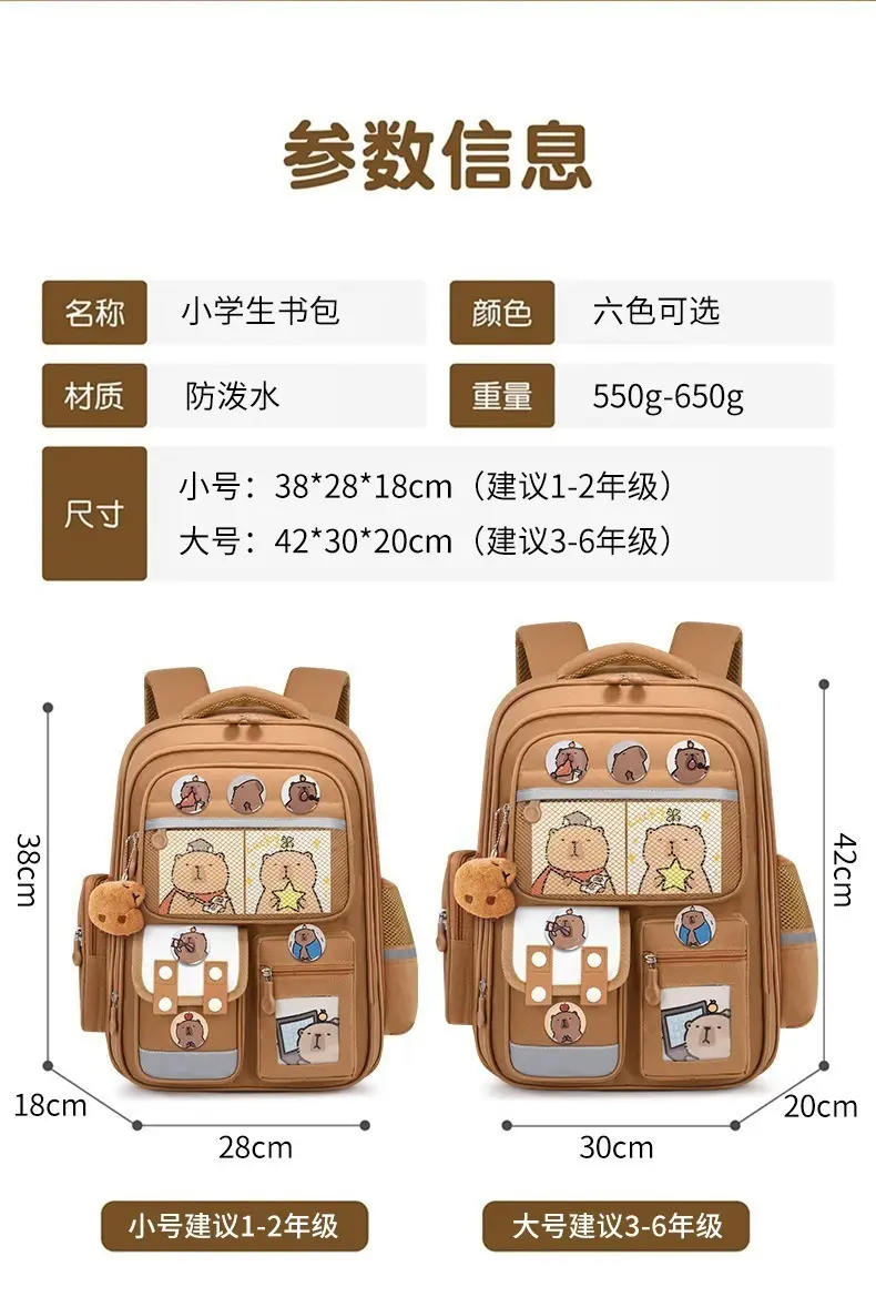 School bag, cartoon capacious backpack lightweight, 1-3-6 years, spine protection — chobi 4