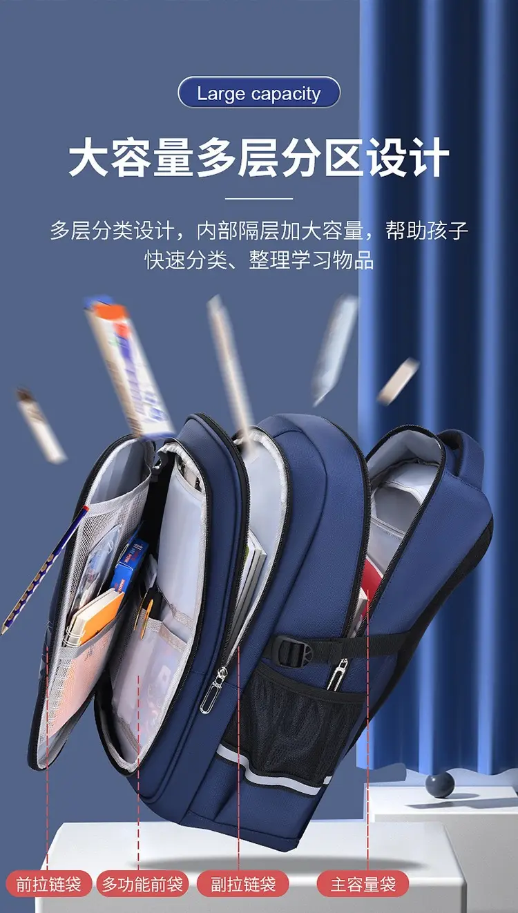 Children's capacious school bag lightweight, for secondary school, 1-3-6-9 years, 2027 years — chobi 9