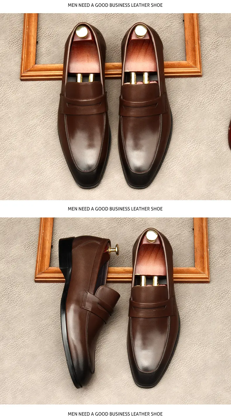 The new men's shoes, the European version of the leather, comfortable soft leather surface.Working at work, large size 45 — chobi 15