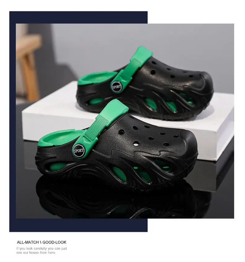 Crocs-style slippers for boys, children's sandals, closed toe, 6-15 years, for teenagers, 8-12 years — chobi 21