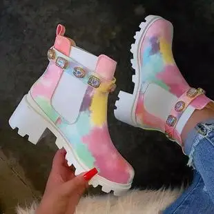 Women over -the -knee boots 2020 autumn and winter new rough heels high -heeled small, lean fluff boots women's side zipper long and winter — chobi 33